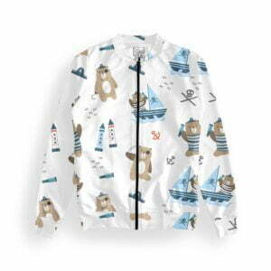 Cute Teddy Women's Zipper Bomber Jacket With Pockets its clover