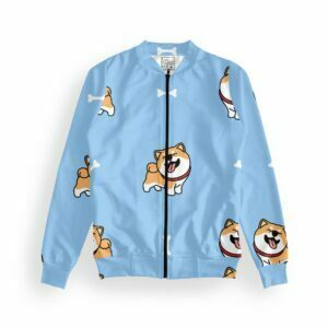Cute Dog Women's Zipper Bomber Jacket With Pockets its clover