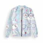 Cutest Cat Women's Zipper Bomber Jacket With Pockets its clover