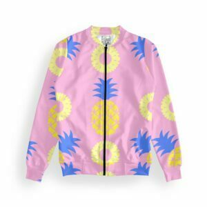 Pineapple Style Women's Zipper Bomber Jacket With Pockets its clover