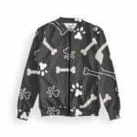 Black Dog Style Women's Zipper Bomber Jacket With Pockets its clover