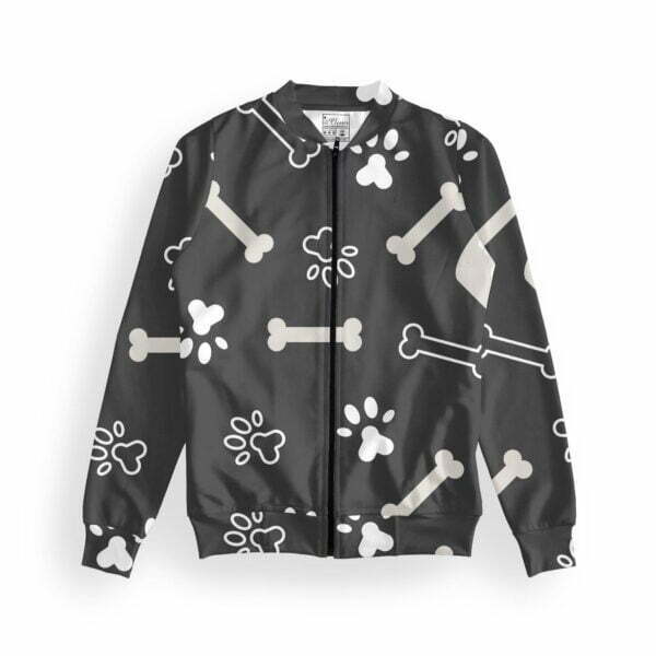 Black Dog Style Women's Zipper Bomber Jacket With Pockets its clover