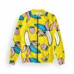 Banana Style Women's Zipper Bomber Jacket With Pockets its clover