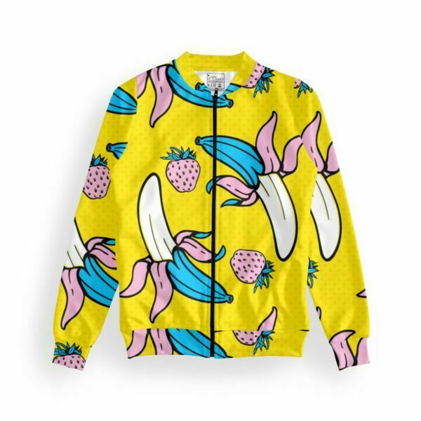 Banana Style Women's Zipper Bomber Jacket With Pockets its clover