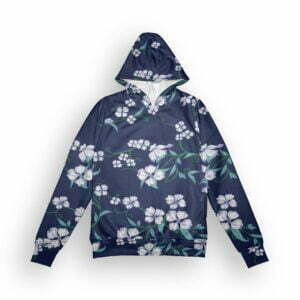 Floral Blue Style Women's All over print Hoodie with Pockets its clover