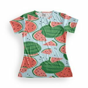 Watermelon Women's Round Neck All over print T-shirt ITS CLOVER
