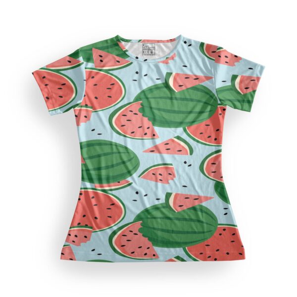 Watermelon Women's Round Neck All over print T-shirt ITS CLOVER