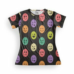 Smiley Women's Round Neck All over print T-shirt its clover