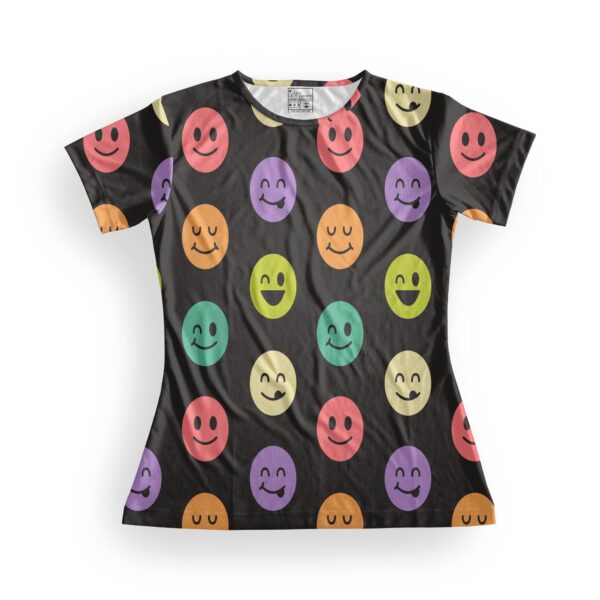 Smiley Women's Round Neck All over print T-shirt its clover