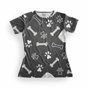 Dog Bone Black Women's Round Neck All over print T-shirt its clover