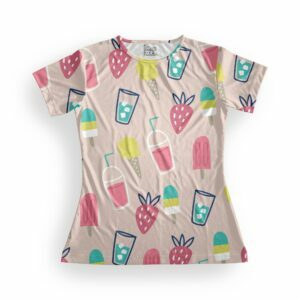 Summer Women's Round Neck All over print T-shirt its clover
