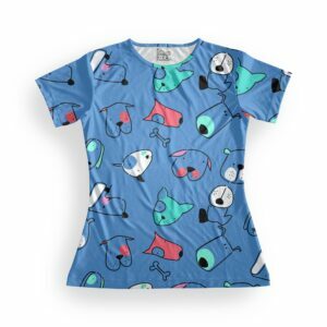 Cute Dog Women's Round Neck All over print T-shirt ITS CLOVER