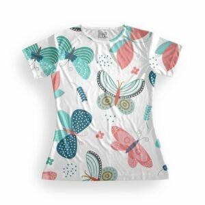 Butterfly Women's Round Neck All over print T-shirt its clover