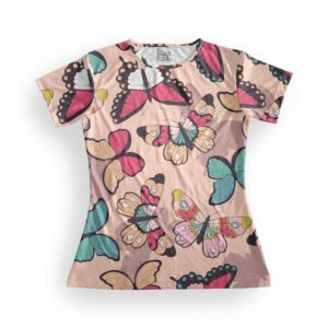 Butterfly Style Women's Round Neck All over print T-shirt its clover