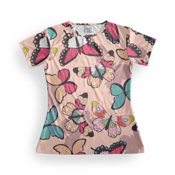 Butterfly Style Women's Round Neck All over print T-shirt its clover