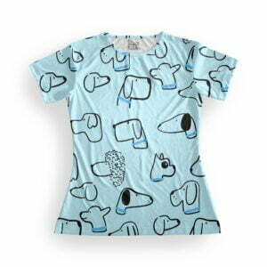 Dog Pattern Women's Round Neck All over print T-shirt its clover