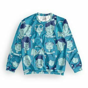 Human Faces Style Men's All over print Sweatshirt its clover