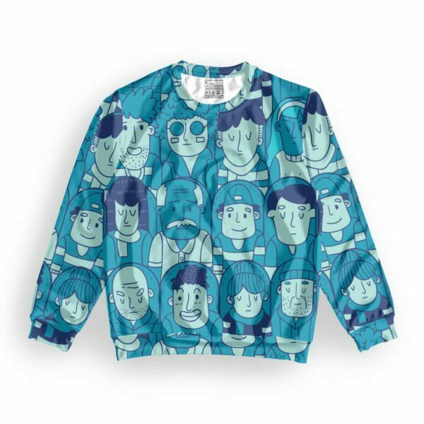 Human Faces Style Men's All over print Sweatshirt its clover