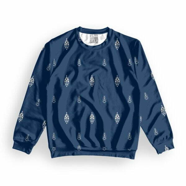 Navy Blue Print Style Men's All over print Sweatshirt its clover