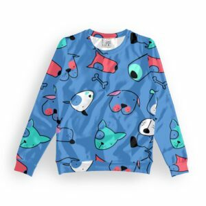 Dog Style Blue Women's All over print Sweatshirt its clover