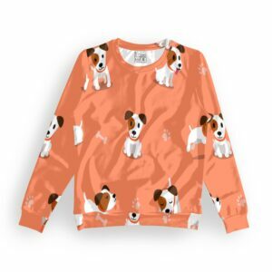 Cute Doggie Orange Style Women's All over print Sweatshirt its clover