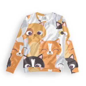Cute Cat Style Women's All over print Sweatshirt its clover