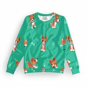 Cute Dog Green Style Women's All over print Sweatshirt its clover