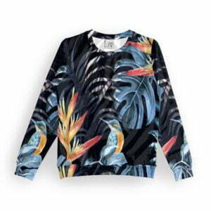 Black Leaf Style Women's All over print Sweatshirt its clover