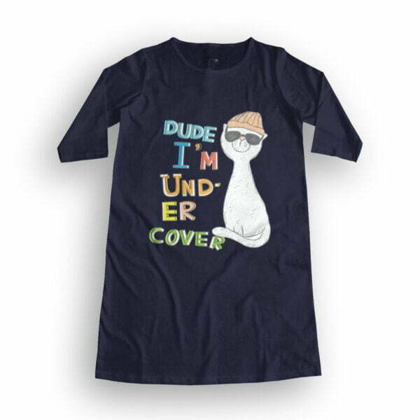 Cute Cat Style Women's T-Shirt Dress its clover