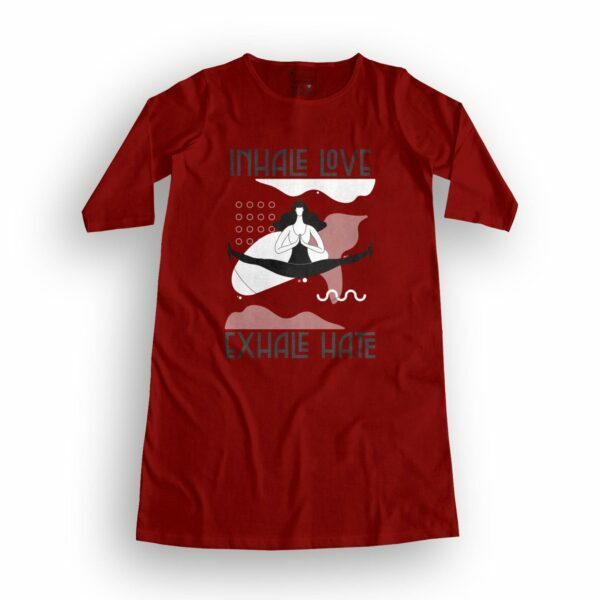 Inhale Love Women's T-Shirt Dress its clover