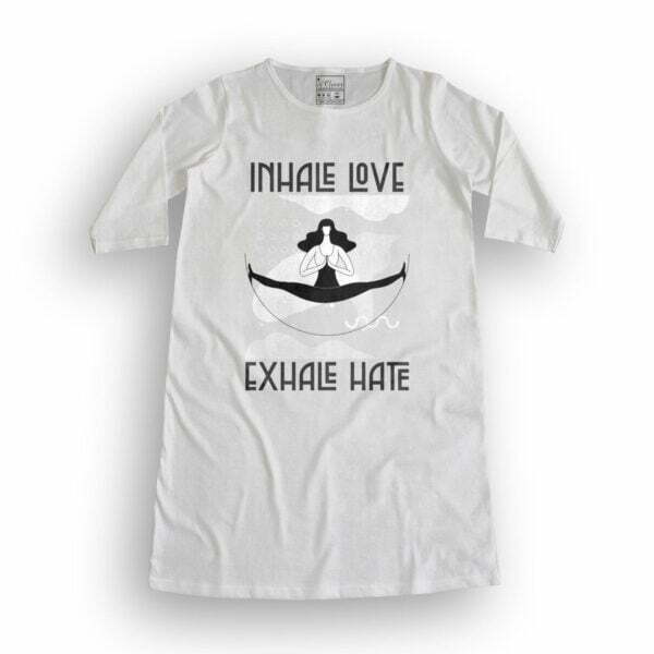Inhale Love Women's T-Shirt Dress its clover