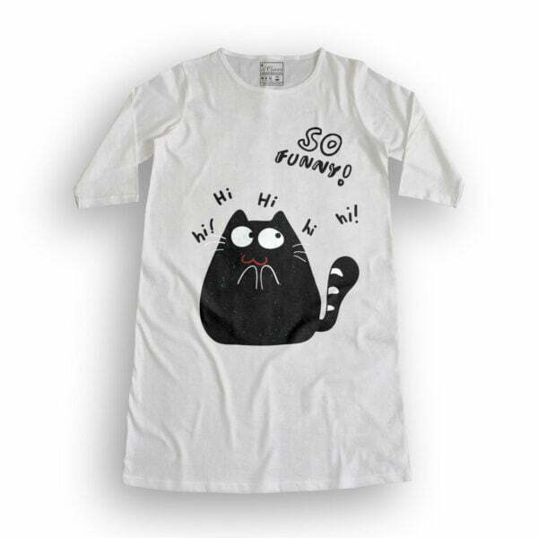 Funny Cat Women's T-Shirt Dress its clover