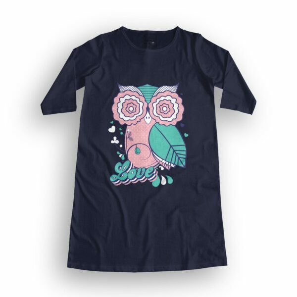 Owl Love Women's T-Shirt Dress its clover
