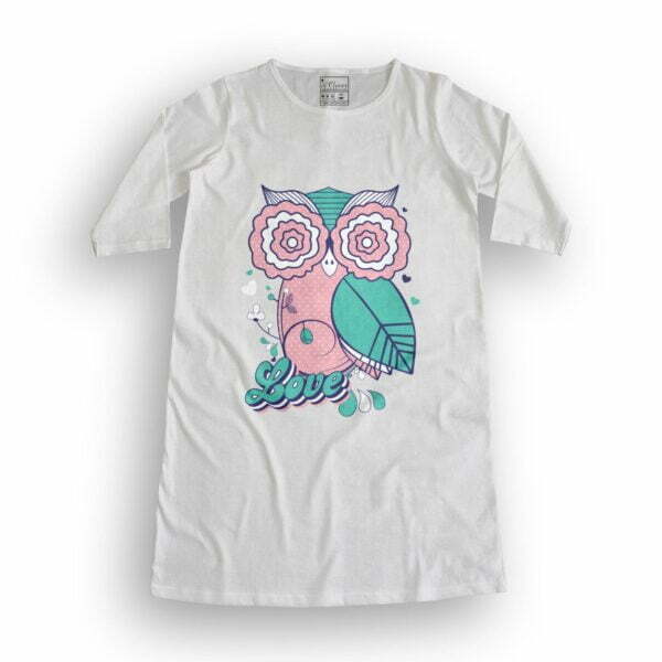 Owl Love Women's T-Shirt Dress its clover