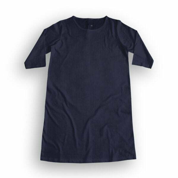 Plain Navy Blue Women's T-Shirt Dress its clover