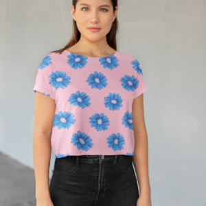 Floral Pink Women's All over print Crop Top - Its Clover