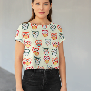 Owl Style Women's All over print Crop Top - Its Clover
