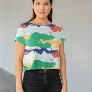 Abstract Style Women's All over print Crop Top - Its Clover