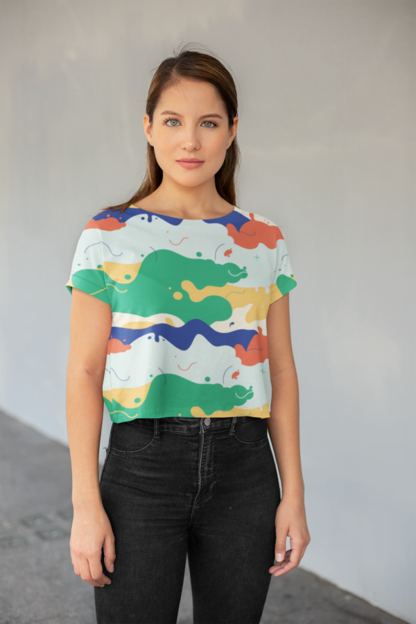 Abstract Style Women's All over print Crop Top - Its Clover