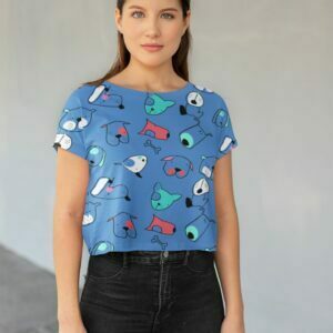 Cute Dog Style Women's All over print Crop Top its clover