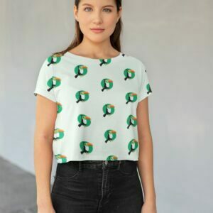 Cute Bird Style Women's All over print Crop Top its clover