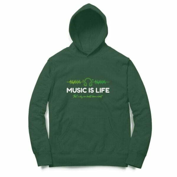 Music Life Hooded Sweatshirt with Kangaroo Pockets - Its Clover