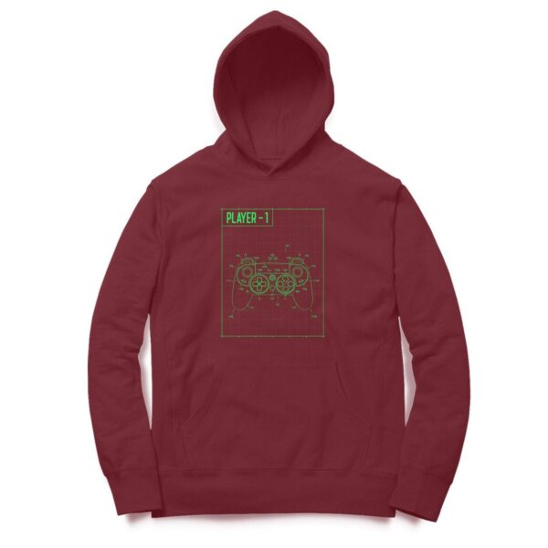 Game Player 1 Hooded Sweatshirt with Kangaroo Pockets - Its Clover