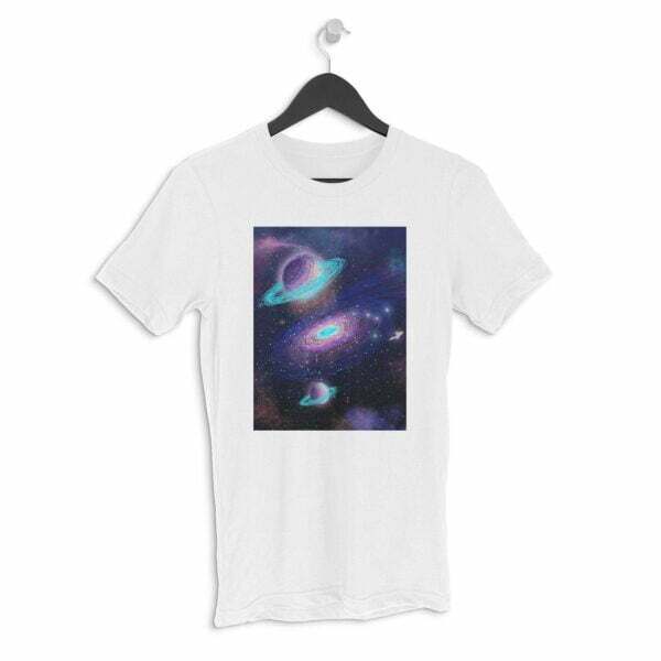 Space Men's Round Neck Half Sleeve T-shirt - Its Clover