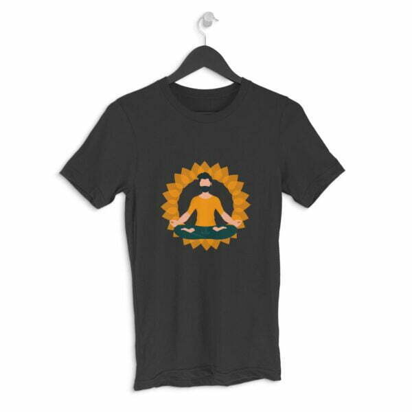 Yoga Men's Round Neck Half Sleeve T-shirt its clover