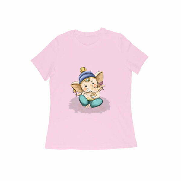 Cute Ganesha God Women's Round Neck T-shirt its clover