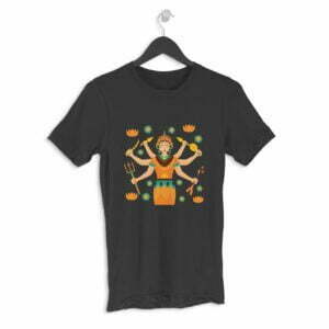 Durga Maa Men's Round Neck Half Sleeve T-shirt its clover