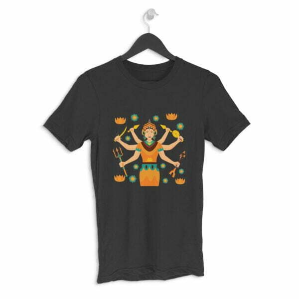 Durga Maa Men's Round Neck Half Sleeve T-shirt its clover