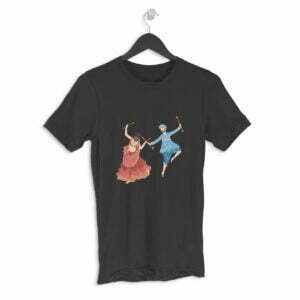 Navratri Dandiya Style Men's Round Neck Half Sleeve T-shirt its clover