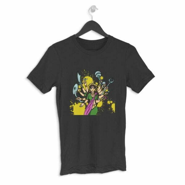 Maa Durga Men's Round Neck Half Sleeve T-shirt its clover